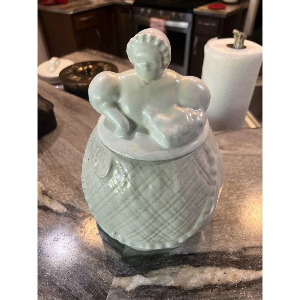 Vintage Abingdon Old Lady Lidded Cookie Jar, Made In USA